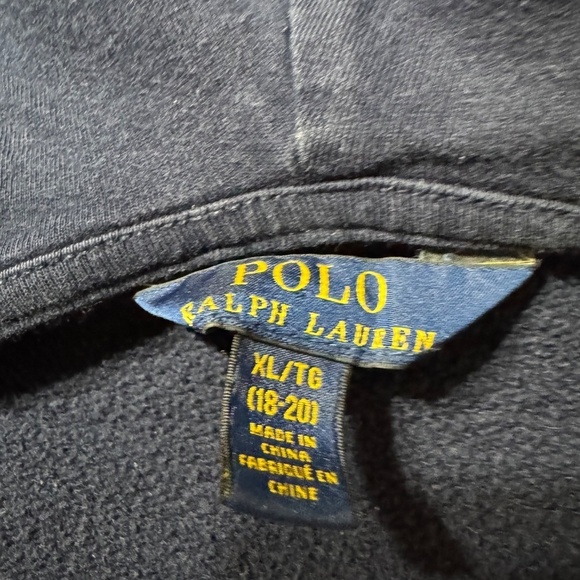 Polo Ralph Lauren Navy Blue Red Horse Youth XL 18/20 Zippered Hoodie Sweatshirt - Picture 9 of 9